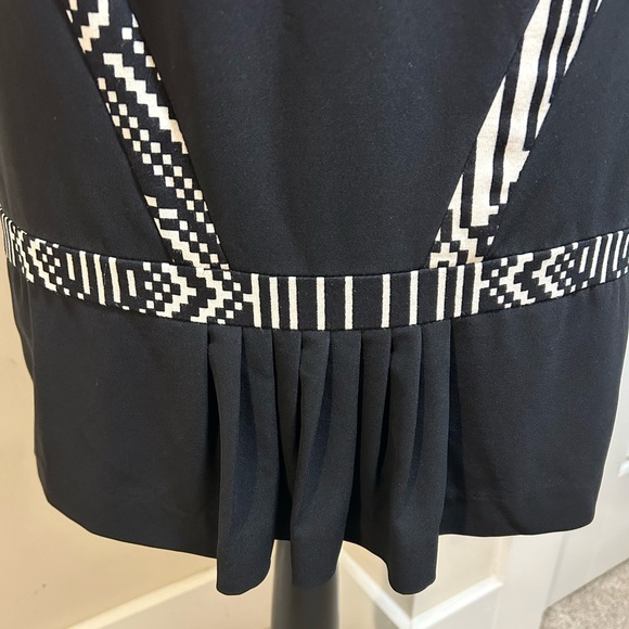 NICOLE MILER Atelier Silk Pleated Front Hem Blend Sleeveless Sheath Dress Size 4 - Picture 4 of 12